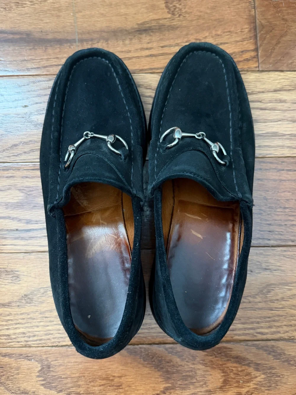 Vintage- GUCCI Horsebit Black Suede Loafers Women’s Sz 7